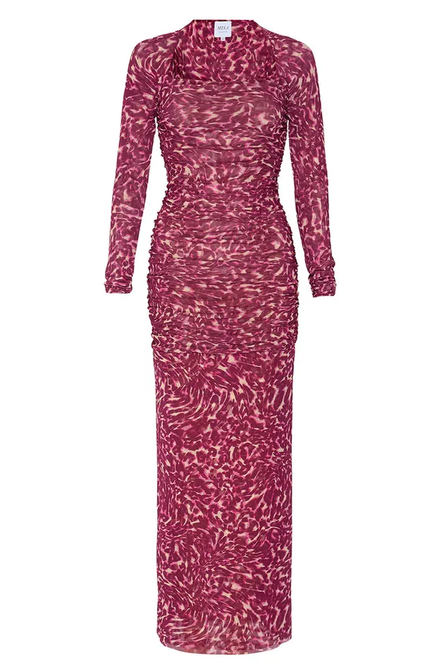 Misa Los Angeles Ronda Dress Fauna Abstract Mesh Women Jersey and Mesh