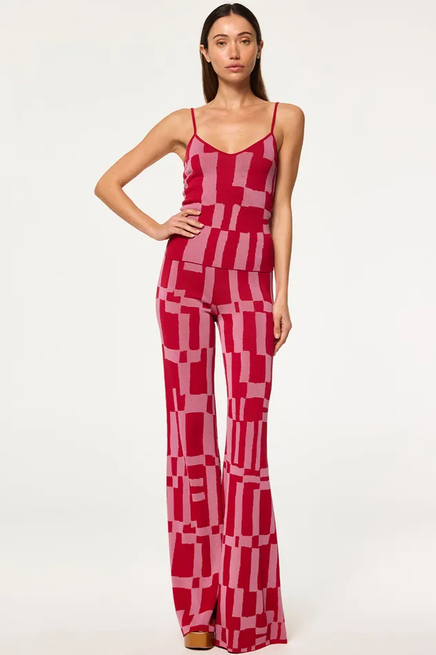 Misa Los Angeles Una Top Pink U0026 Red Women Tops