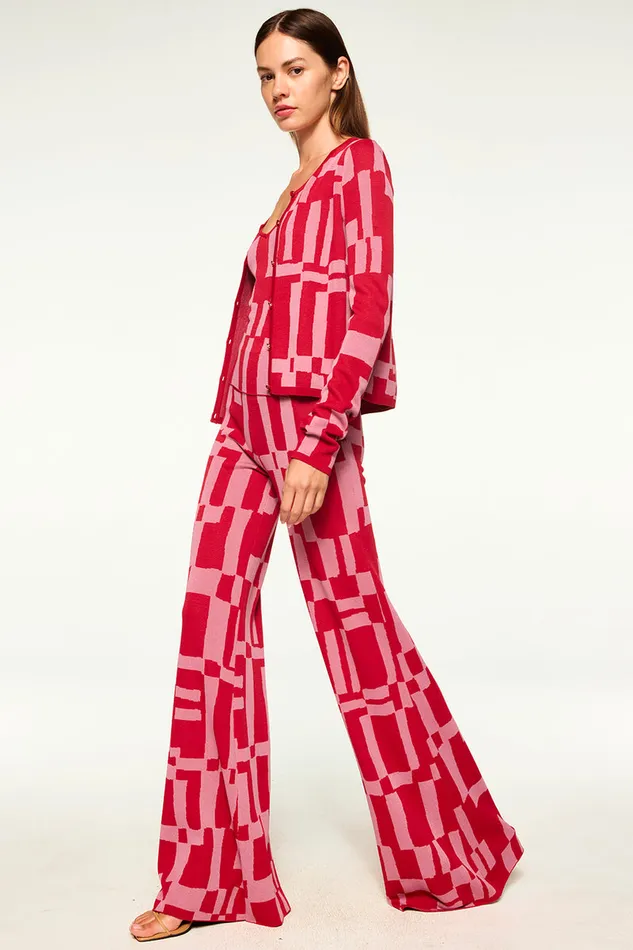 Misa Los Angeles Una Top Pink U0026 Red Women Tops