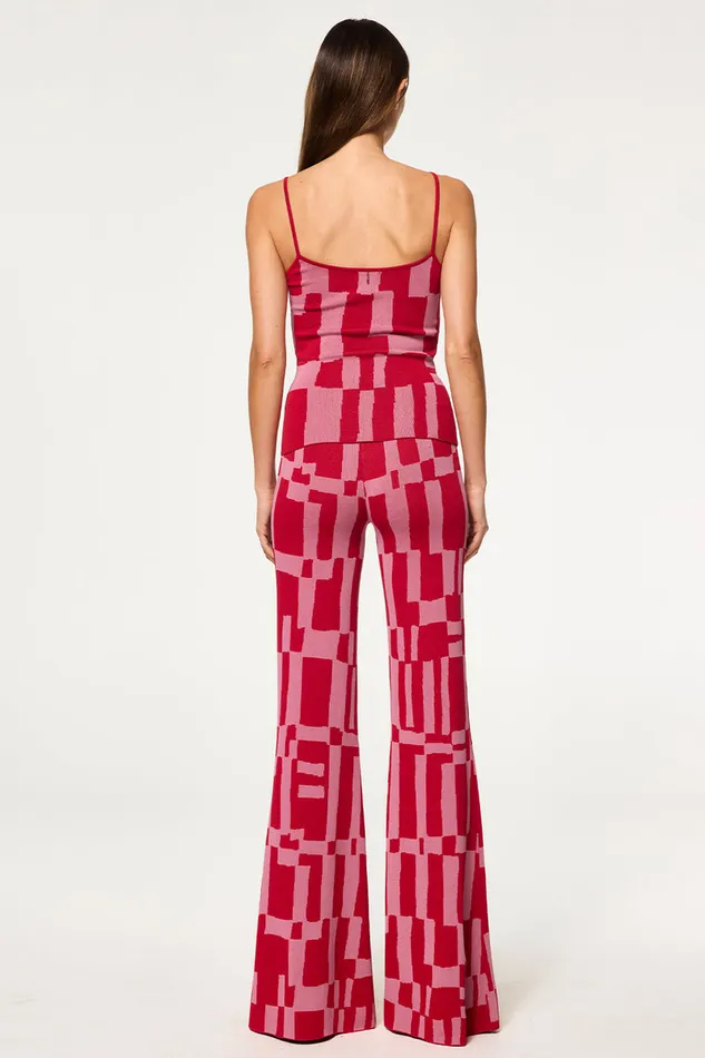 Misa Los Angeles Una Top Pink U0026 Red Women Tops