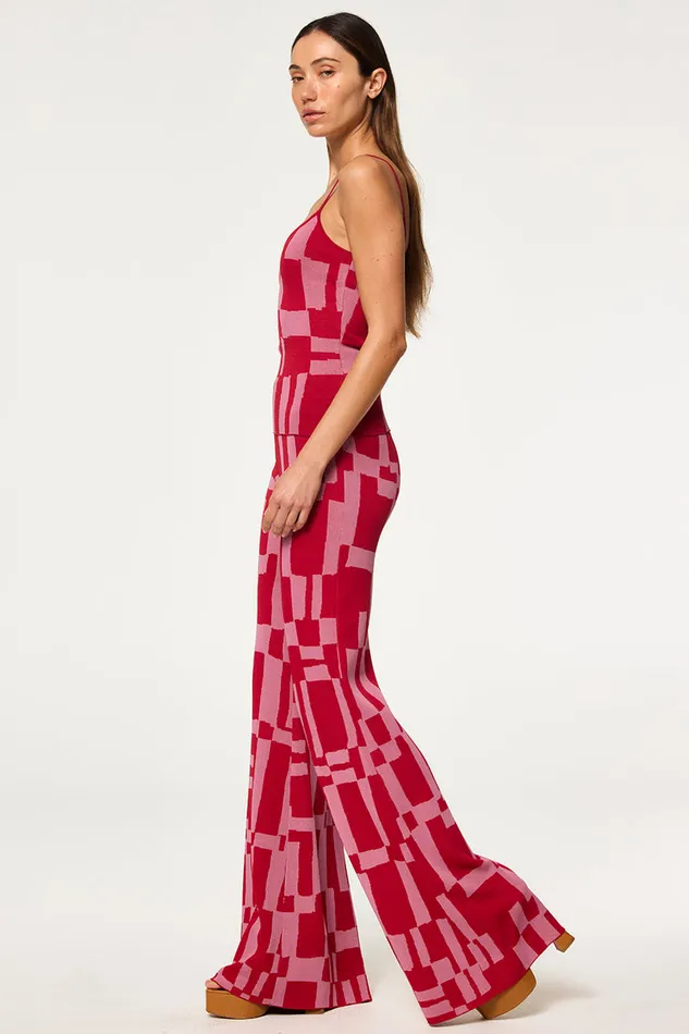 Misa Los Angeles Una Top Pink U0026 Red Women Tops