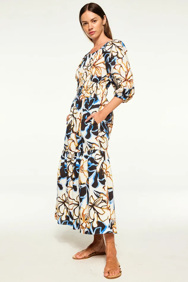 Misa Los Angeles Yasenia Dress Bold Blooms Cotton Women Dresses