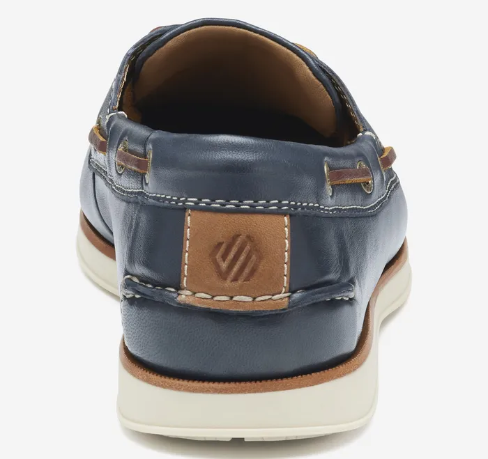 Monaco 2Eye Boat Shoe Navy Glove Leather SlipOns and Loafers Johnston and Murphy Men