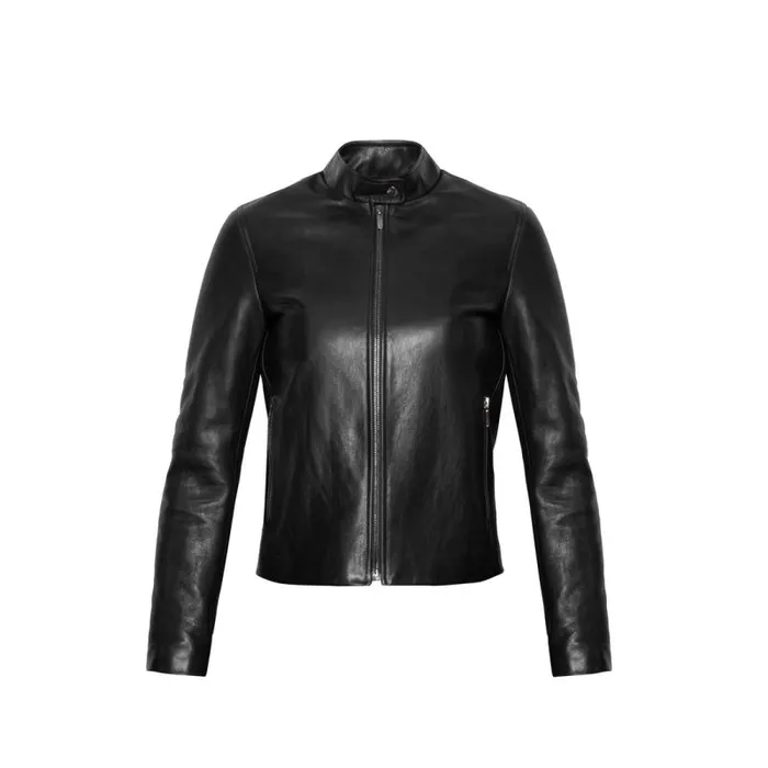 Moreschi Jacket Black Leather Motor Jacket 8211 Women