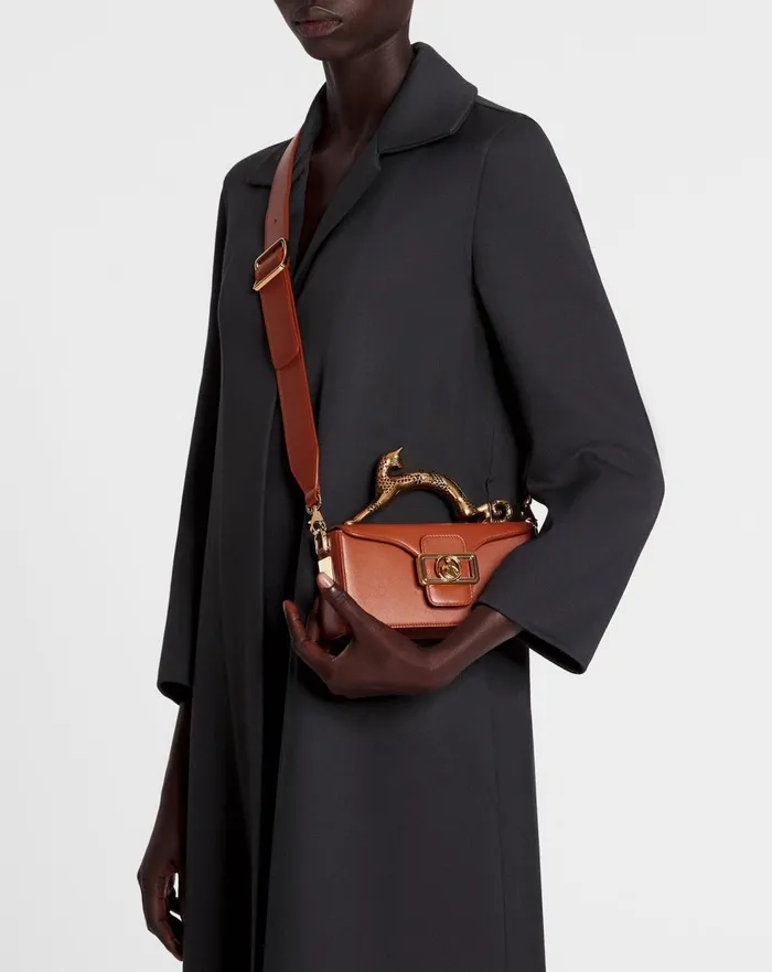 Nano Pencil Cat Leather Bag Tan Women Lanvin Crossbody Bags and Shoulder Bags