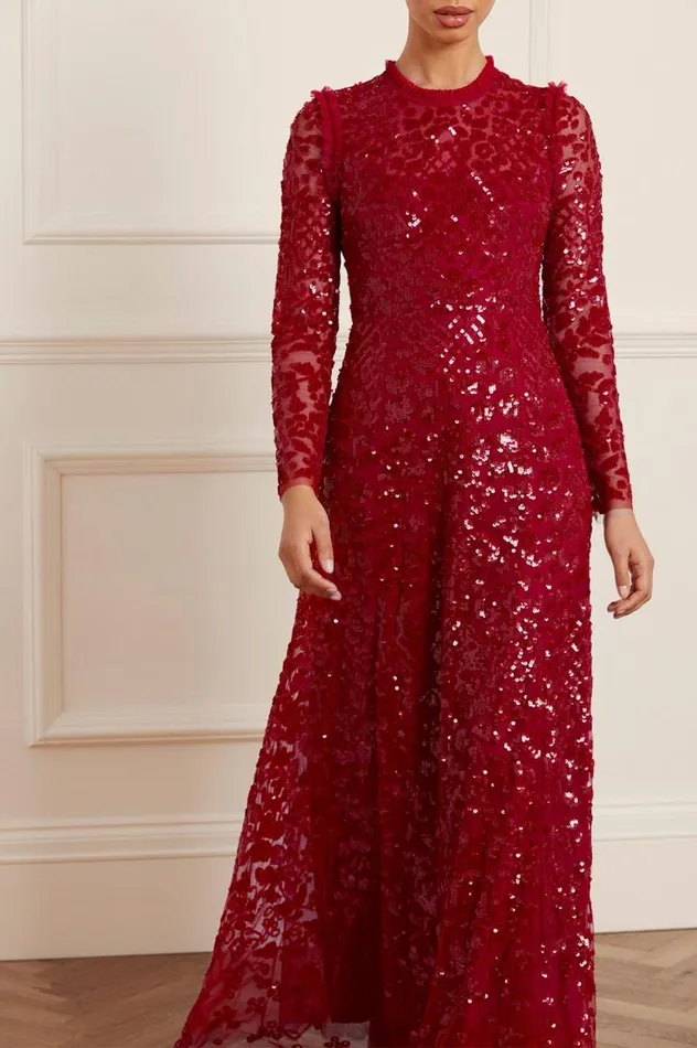 Needle and Thread Dresses Aurelia Long Sleeve Gown Red 8211 Women