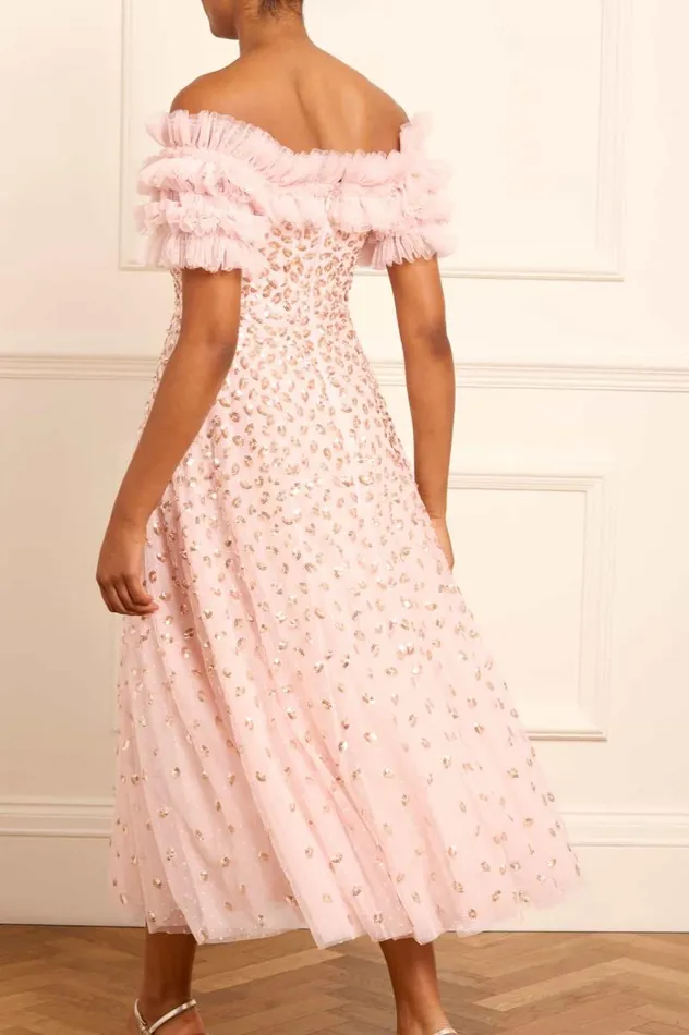 Needle and Thread Dresses Autumn Leaves OffShoulder Ballerina Dress Pink 8211 Women