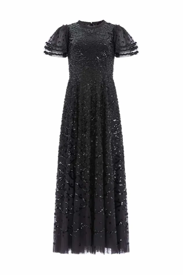 Needle and Thread Dresses Deco Dot Ankle Gown Black 8211 Women