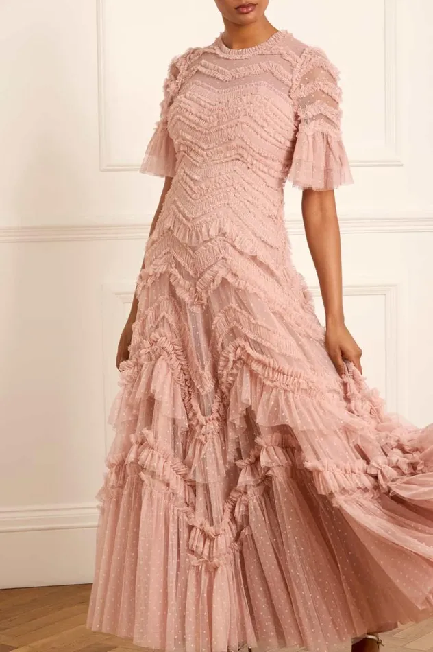 Needle and Thread Dresses Elia Short Sleeve Gown Pink 8211 Women