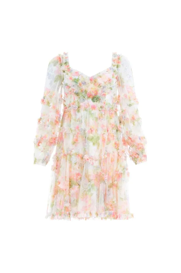 Needle and Thread Dresses Immortal Rose Maeve Long Sleeve Mini Dress Multi 8211 Women