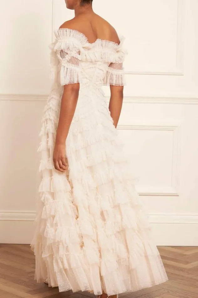 Needle and Thread Dresses Lana OffShoulder Gown Champagne 8211 Women