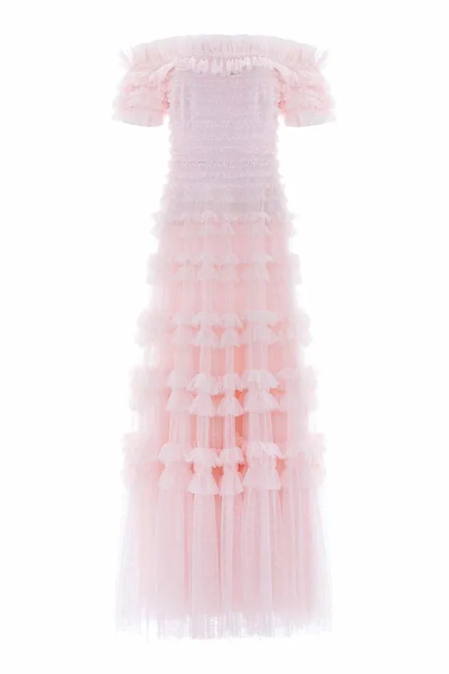 Needle and Thread Dresses Lisette Ruffle Off Shoulder Gown Pink 8211 Women
