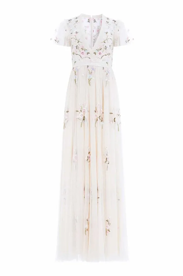 Needle and Thread Dresses Petunia Cap Sleeve Gown Champagne 8211 Women