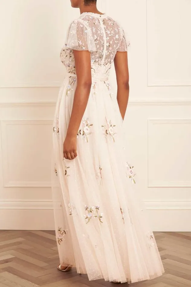 Needle and Thread Dresses Petunia Cap Sleeve Gown Champagne 8211 Women