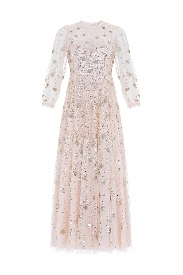 Needle and Thread Dresses Shooting Stars Long Sleeve Ankle Gown Beige 8211 Women