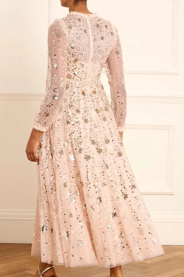 Needle and Thread Dresses Shooting Stars Long Sleeve Ankle Gown Beige 8211 Women