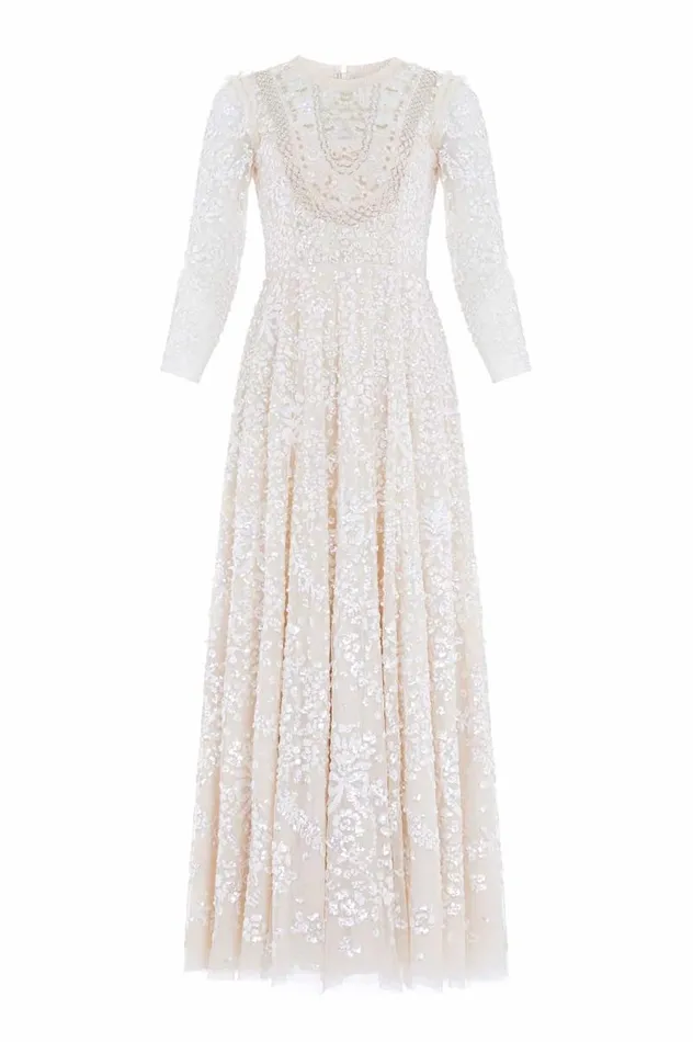 Needle and Thread Dresses Victorian Wreath Gloss Long Sleeve Gown Champagne 8211 Women