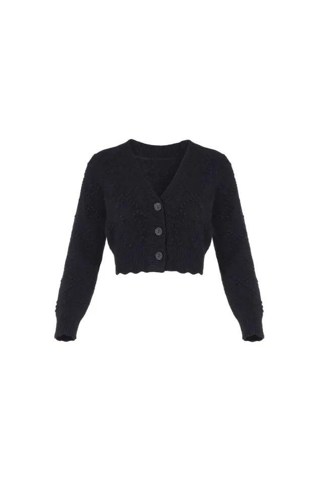 Needle and Thread Exclusives Bow Stitch Cropped Cardigan Black 8211 Women