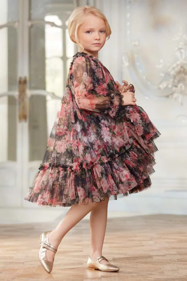 Needle and Thread Kids Formalwear Midnight Dance Long Sleeve Kids Dress Black 8211 Kids