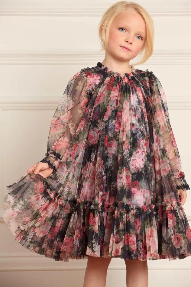 Needle and Thread Kids Formalwear Midnight Dance Long Sleeve Kids Dress Black 8211 Kids