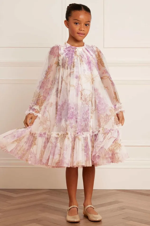 Needle and Thread Kids Formalwear Wisteria Long Sleeve Kids Dress Multi 8211 Kids