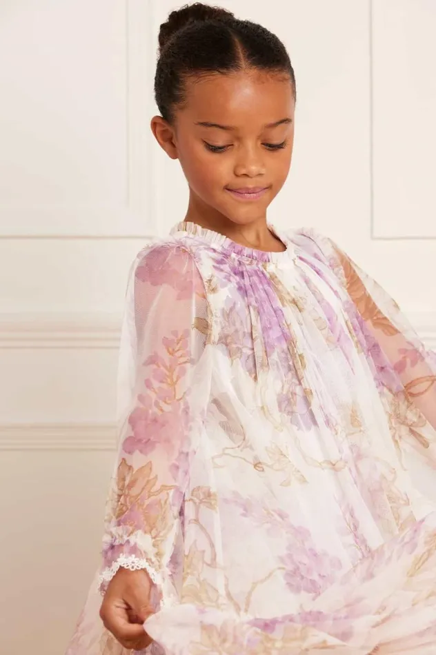 Needle and Thread Kids Formalwear Wisteria Long Sleeve Kids Dress Multi 8211 Kids