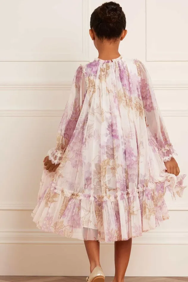 Needle and Thread Kids Formalwear Wisteria Long Sleeve Kids Dress Multi 8211 Kids