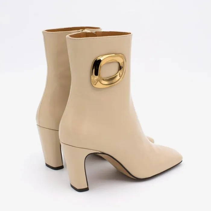 ngel Alarcn Boots And Booties Woman DRALO 8211 Leather Ankle Boots With A Trim