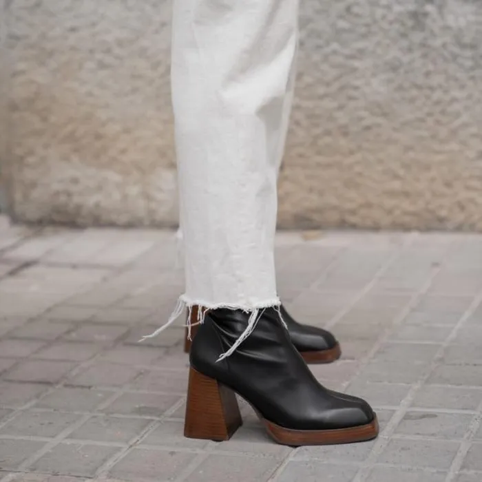ngel Alarcn Boots Woman MANAGUA 8211 Elastic Socktype Boots With High Geometric Heels