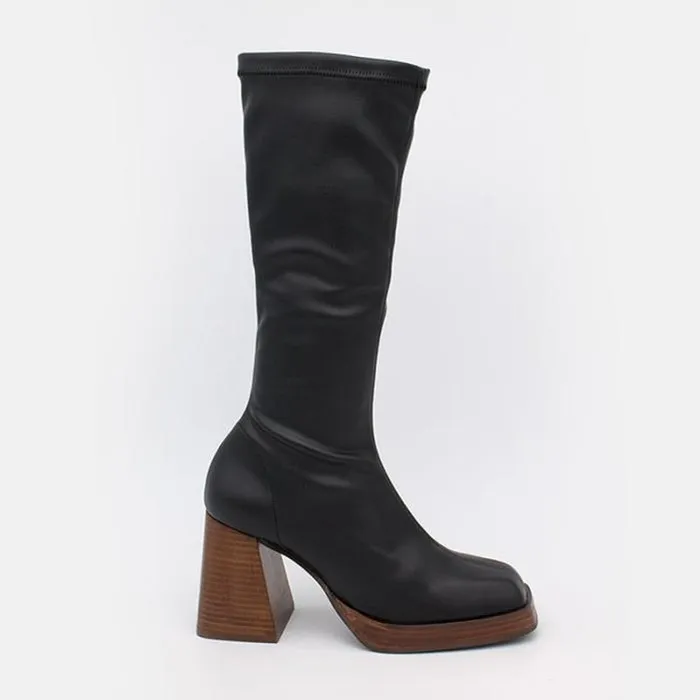ngel Alarcn Boots Woman MANAGUA 8211 Elastic Socktype Boots With High Geometric Heels