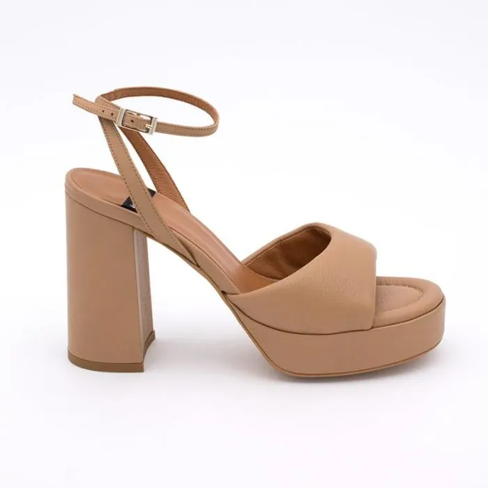 ngel Alarcn Heeled Shoes Woman KELIS 8211 Leather Padded Ankle Strap Sandals With Block Heel and Platform