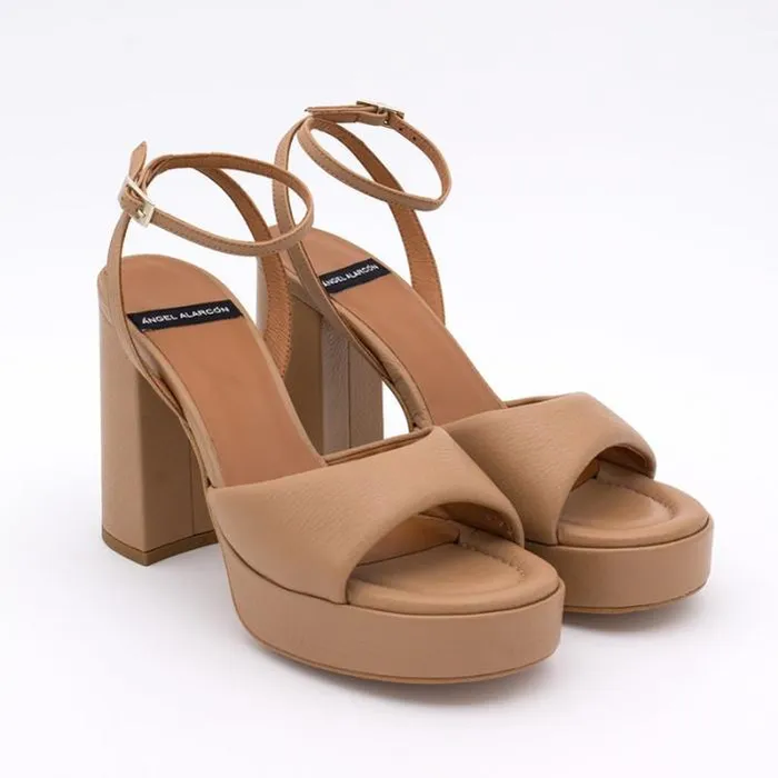 ngel Alarcn Heeled Shoes Woman KELIS 8211 Leather Padded Ankle Strap Sandals With Block Heel and Platform