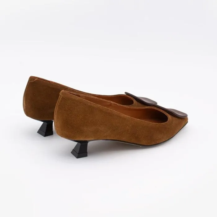ngel Alarcn Pumps And High Heels Woman WAUREN 8211 Split Leather Pointed Toe Pumps With Low Heel