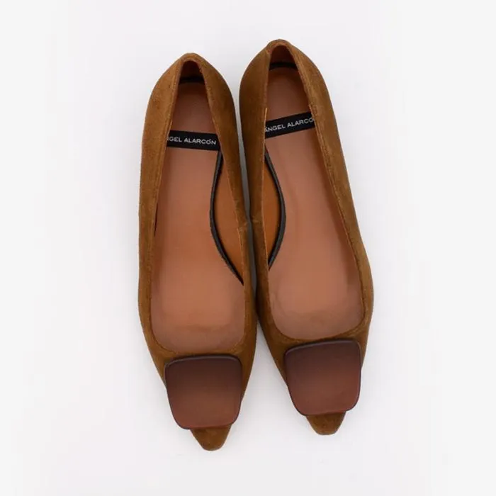 ngel Alarcn Pumps And High Heels Woman WAUREN 8211 Split Leather Pointed Toe Pumps With Low Heel