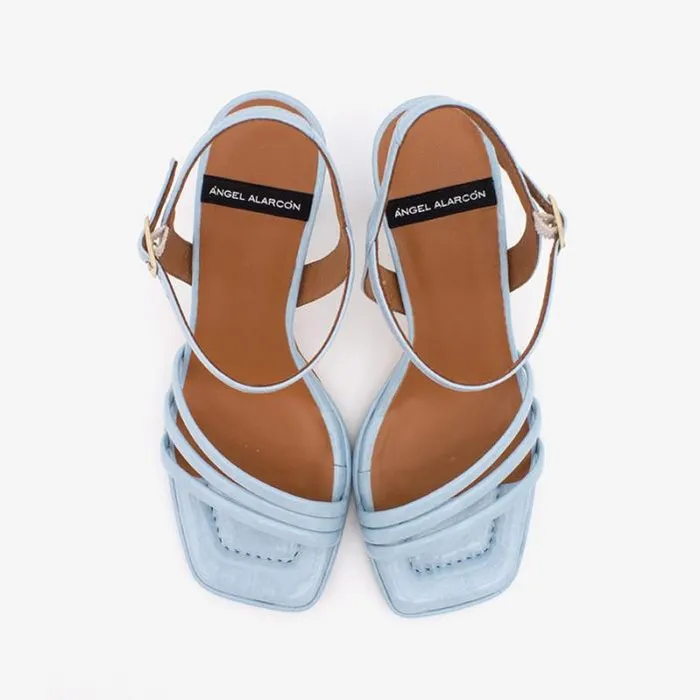 ngel Alarcn Sandals Woman PEIRON 8211 Shiny Leather Ankle Strap Sandals