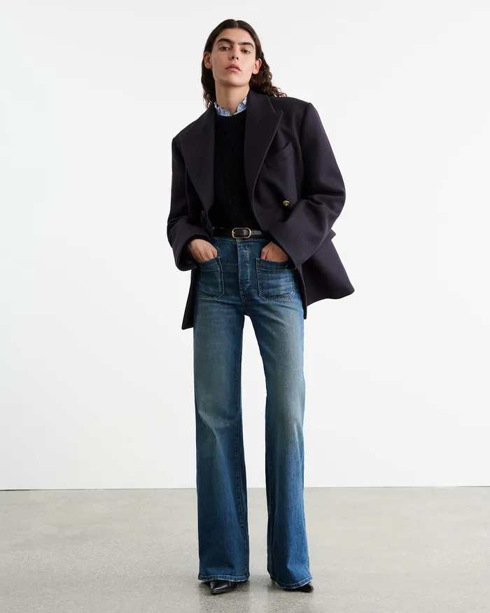 Nili Lotan VIANNEY COAT Dark Navy Women Coats and Outerwear