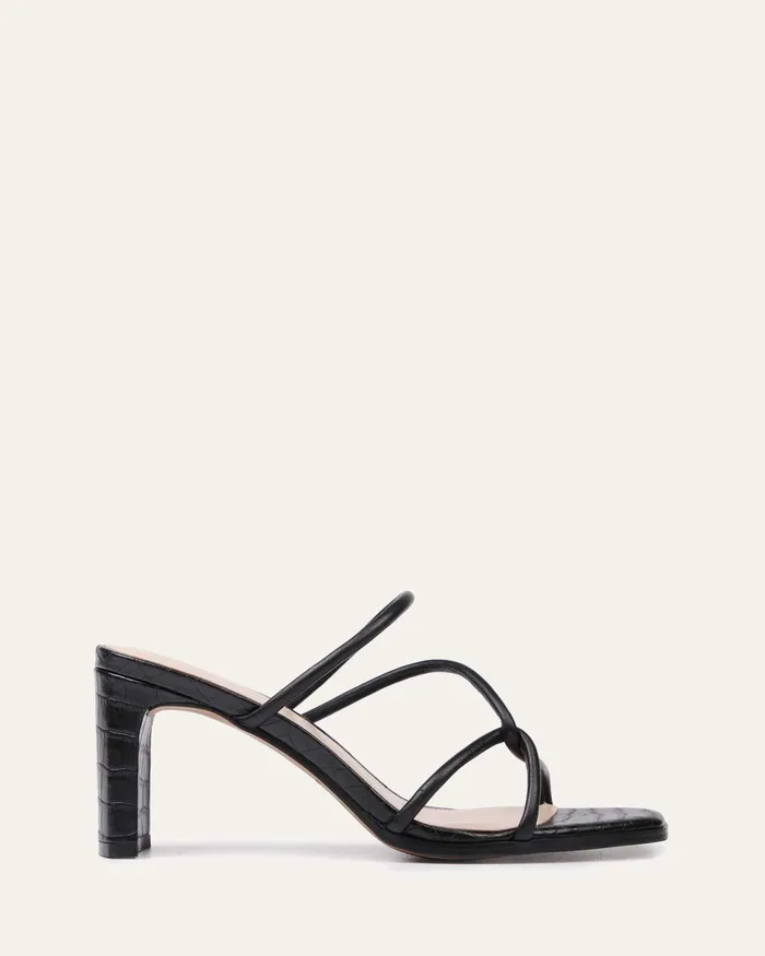 Novi mid heel sandals black leather Women MID SANDALS jomercer