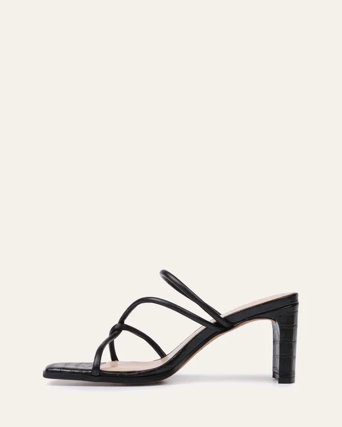 Novi mid heel sandals black leather Women MID SANDALS jomercer