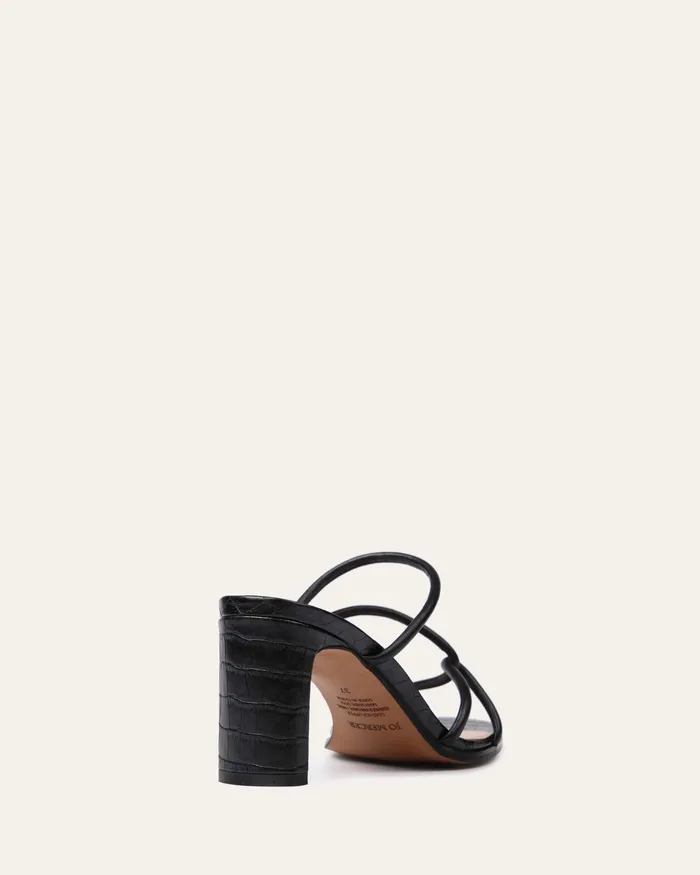 Novi mid heel sandals black leather Women MID SANDALS jomercer