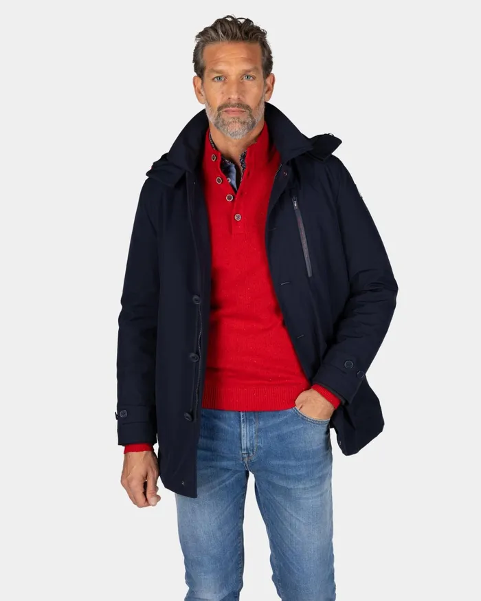 NZA New Zealand Auckland Jackets Dark Blue Parka With Hood 8211 Winter Navy 8211 Men