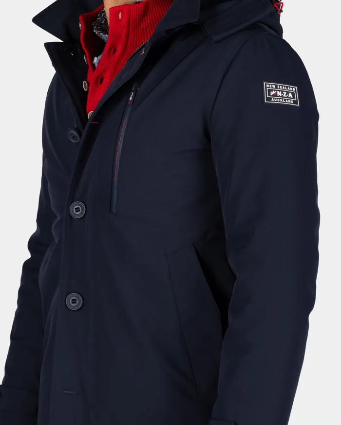 NZA New Zealand Auckland Jackets Dark Blue Parka With Hood 8211 Winter Navy 8211 Men NZA New Zealand Auckland Jackets Dark Blue Parka With Hood 8211 Winter Navy 8211 Men