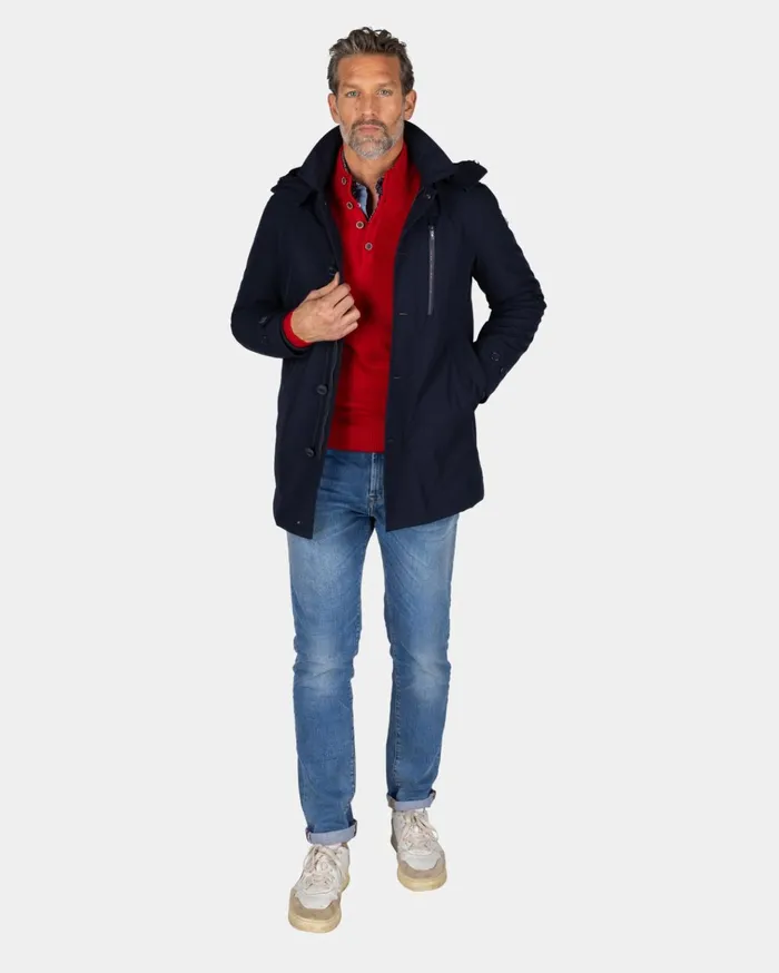 NZA New Zealand Auckland Jackets Dark Blue Parka With Hood 8211 Winter Navy 8211 Men NZA New Zealand Auckland Jackets Dark Blue Parka With Hood 8211 Winter Navy 8211 Men