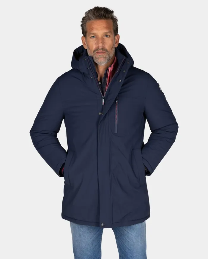 NZA New Zealand Auckland Jackets Dark Blue Parka With Standing Collar 8211 Winter Navy 8211 Men