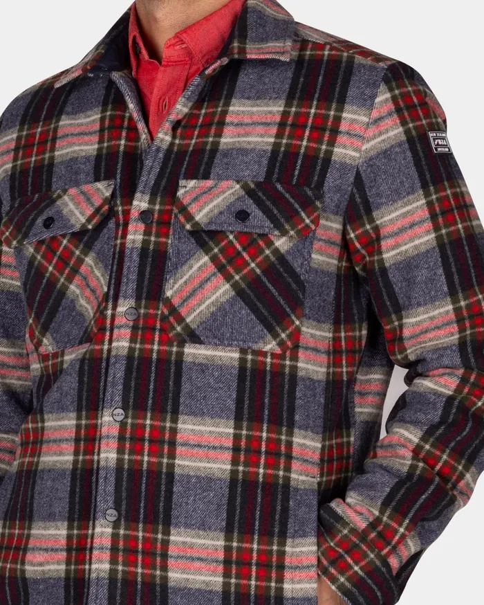 NZA New Zealand Auckland Knitwear GrayGreenRed Checkered Flannel Padded Shirt 8211 Winter Navy 8211 Men