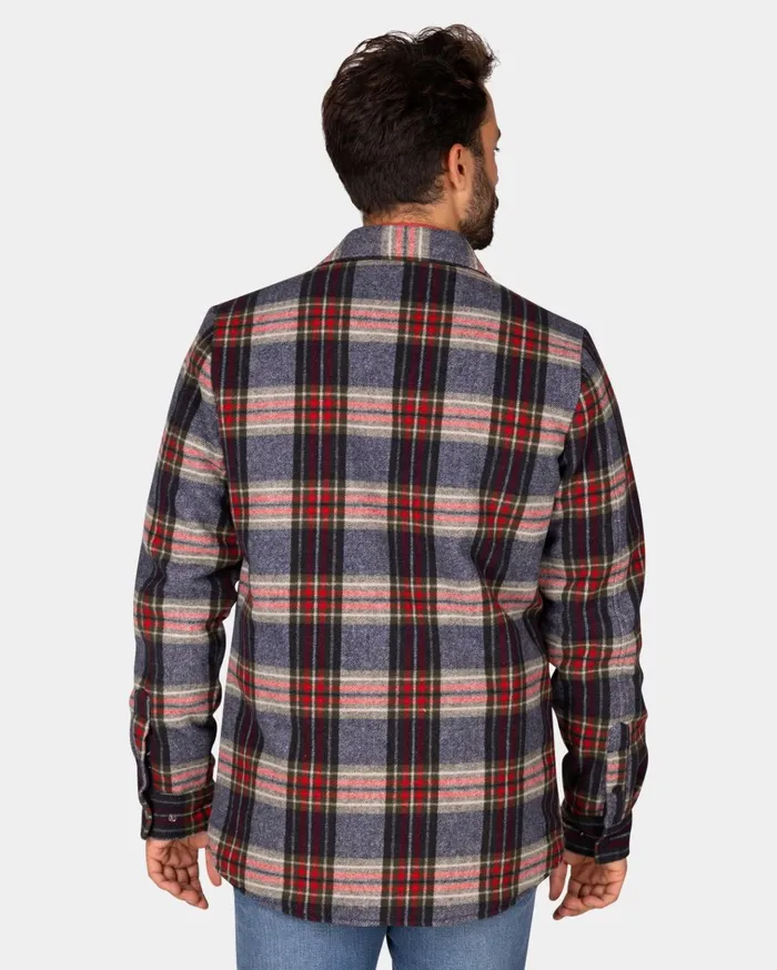 NZA New Zealand Auckland Knitwear GrayGreenRed Checkered Flannel Padded Shirt 8211 Winter Navy 8211 Men