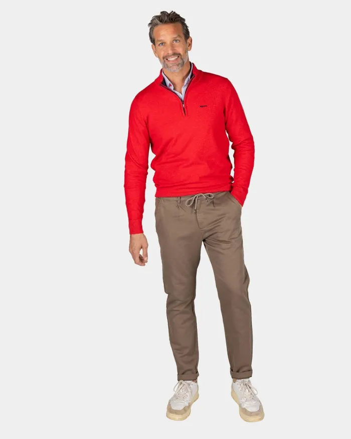 NZA New Zealand Auckland Knitwear Red Pullover With Elastane 8211 Reef Red 8211 Men NZA New Zealand Auckland Knitwear Red Pullover With Elastane 8211 Reef Red 8211 Men