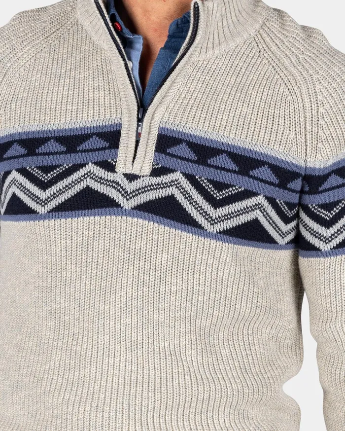NZA New Zealand Auckland Knitwear SandColored Knitted Cotton Pullover 8211 Shimmering Sand 8211 Men