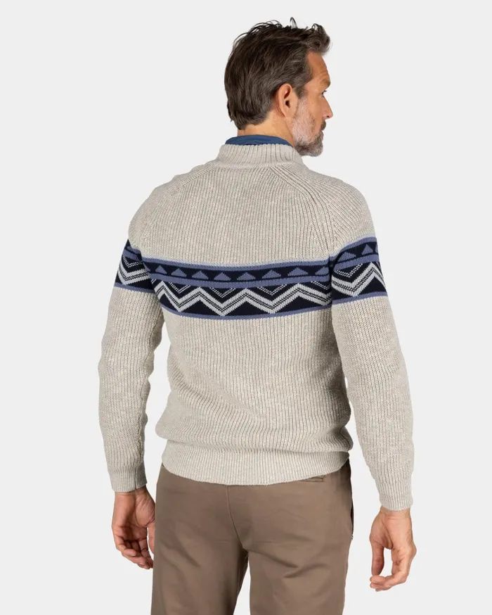 NZA New Zealand Auckland Knitwear SandColored Knitted Cotton Pullover 8211 Shimmering Sand 8211 Men