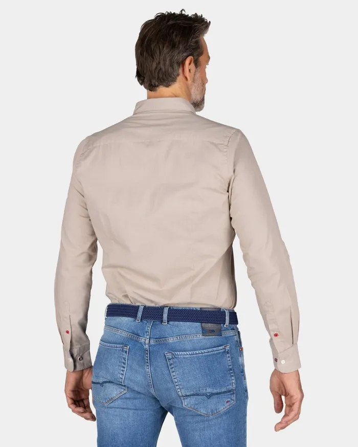 NZA New Zealand Auckland Shirts Brown Stretch Cotton Shirt 8211 Shimmering Sand 8211 Men NZA New Zealand Auckland Shirts Brown Stretch Cotton Shirt 8211 Shimmering Sand 8211 Men