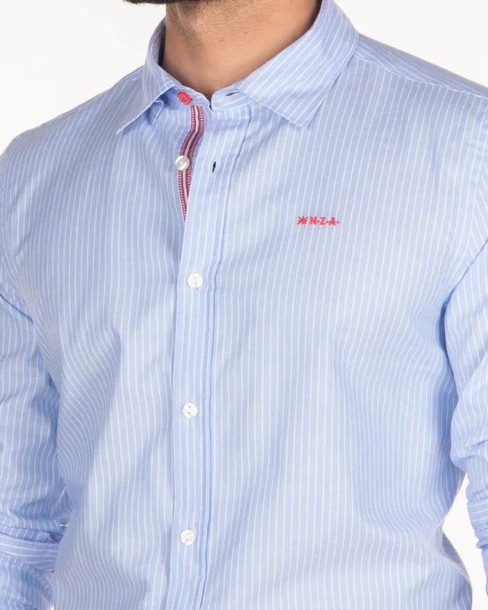 NZA New Zealand Auckland Shirts Cotton Shirt With Thin Stripe 8211 Men